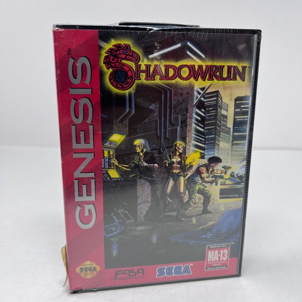 Sega Shadowrun Sega Genesis Black Red Cyberpunk RPG Sealed MA13 1994 Game
